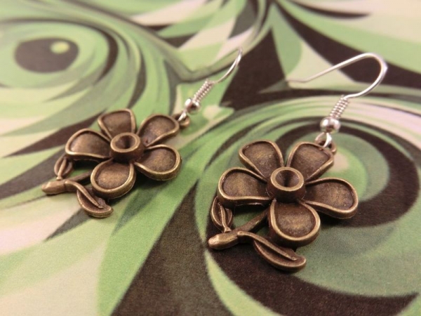 Blumen Ohrringe Vintage Optik Flower Blüte